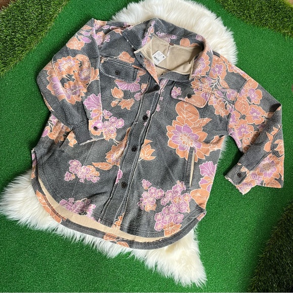 Free People Printed Ruby Jacket in Charcoal Combo - Picture 4 of 6